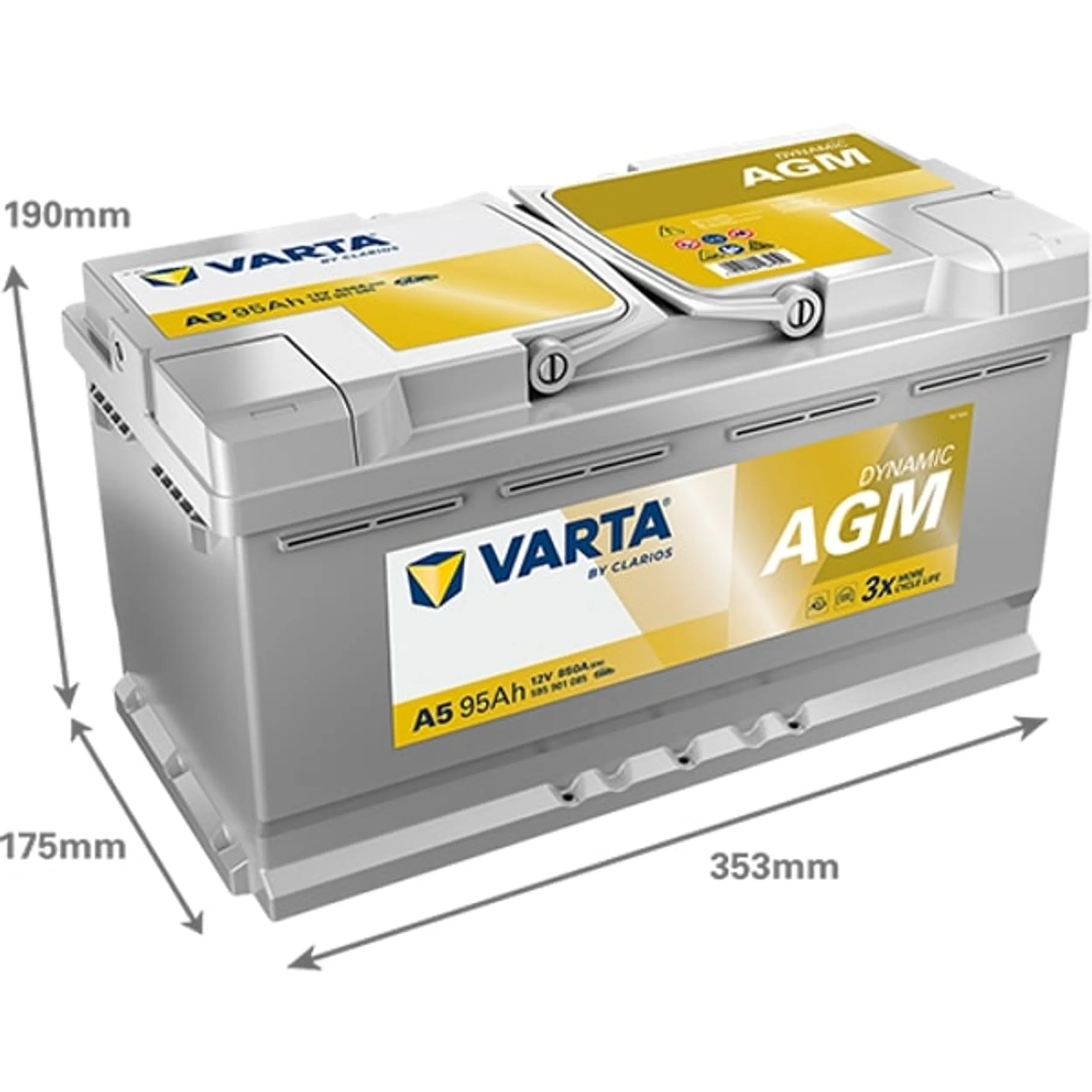 VARTA XEV SILVER DYNAMIC AGM 12V 95AH