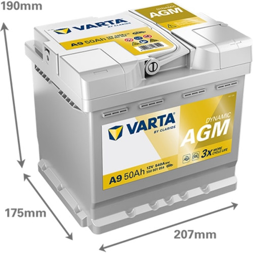 VARTA XEV Silver  Dynamic 12V 50 AH